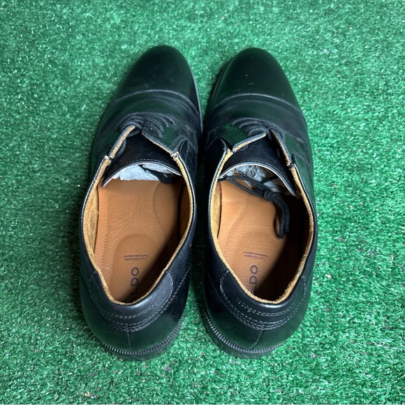 Aldo Black Leather Lace Up Almond Cap Toe Dress Shoes Mens Size 12 - Excellent - Picture 5 of 13